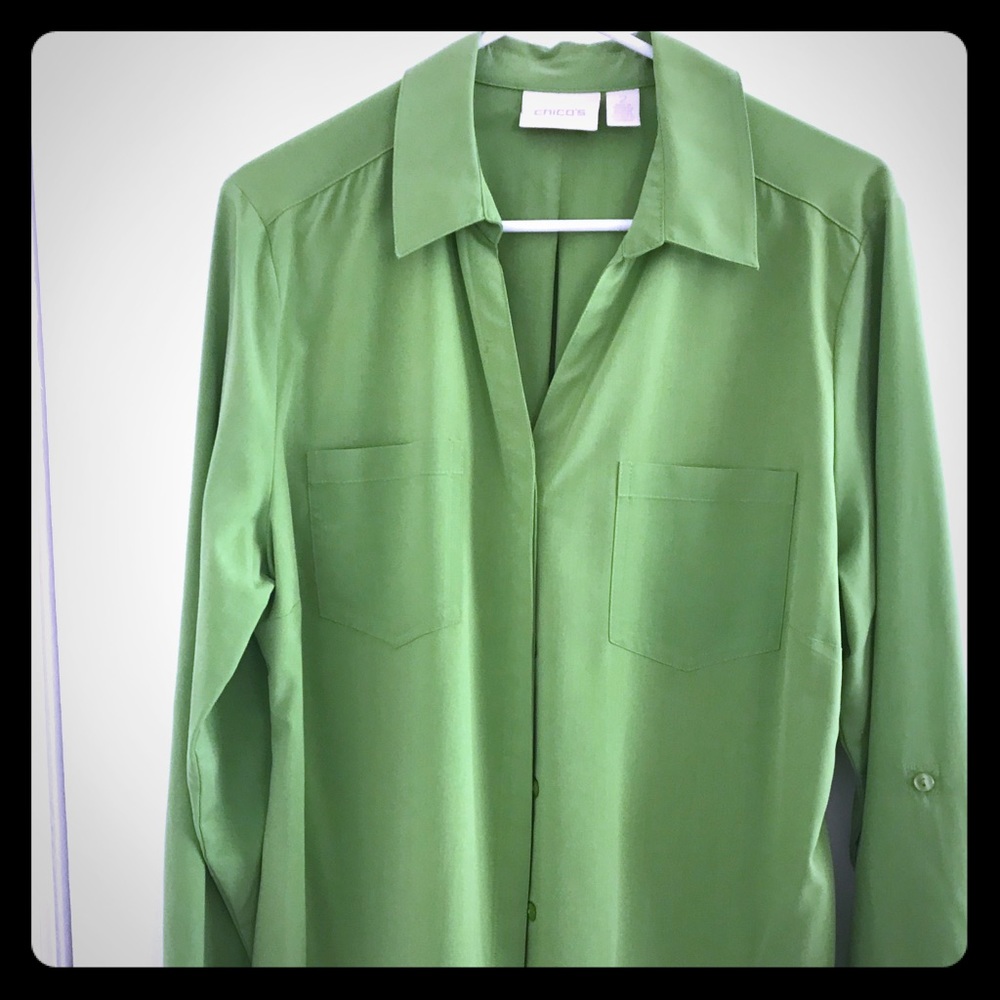 Lime Green Chico’s Blouse 2